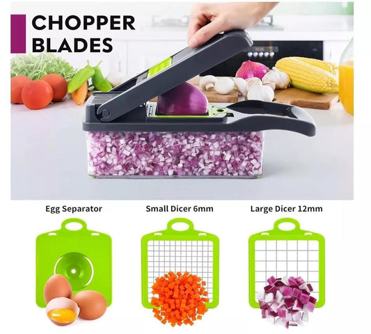 13-in-1 Vegetable Chopper with 8 Sharp Blades – Perfect for Slicing & Dicing