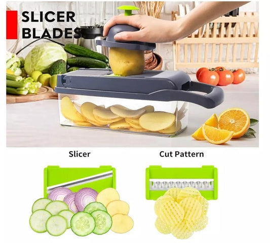 13-in-1 Vegetable Chopper with 8 Sharp Blades – Perfect for Slicing & Dicing